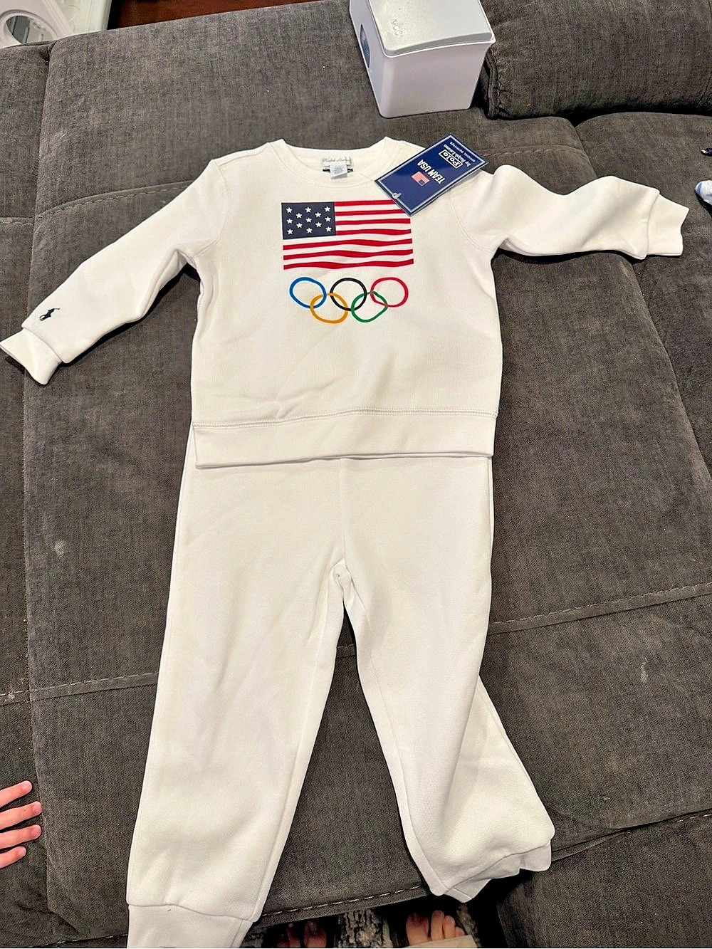 Ralph Lauren Baby 24M USA Olympic Flag sweat Suit NWT